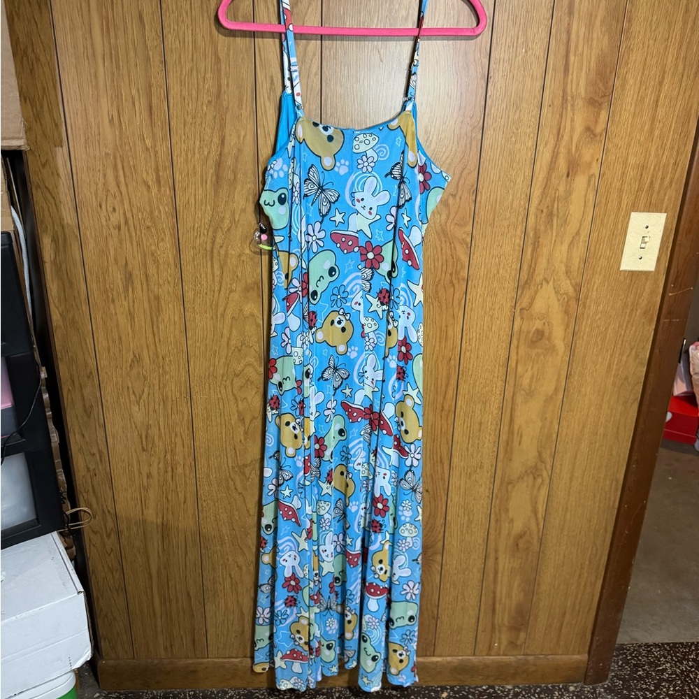 Blue Cartoon Print‎ Maxi Dress Size 2X NEW - Picture 3 of 3